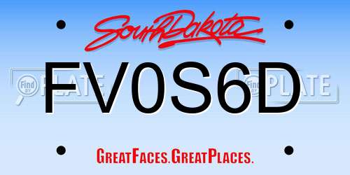 FV0S6D South Dakota License Plate