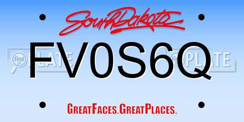 FV0S6Q South Dakota License Plate