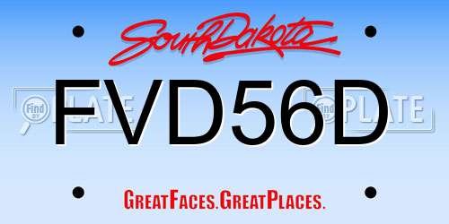 FVD56D South Dakota License Plate