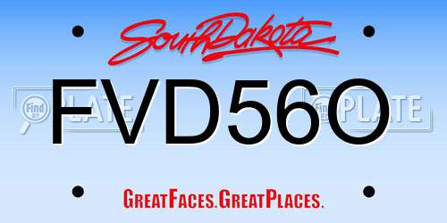 FVD56O South Dakota License Plate