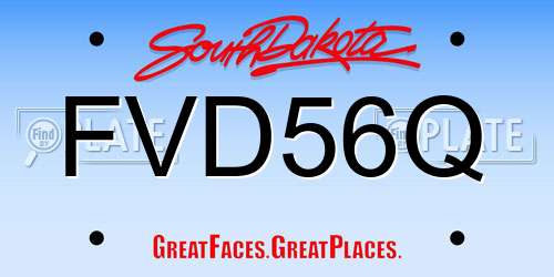FVD56Q South Dakota License Plate