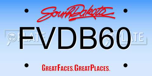 FVDB60 South Dakota License Plate