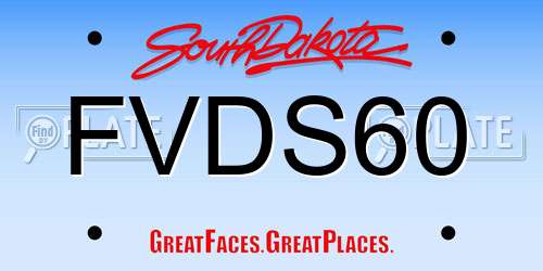 FVDS60 South Dakota License Plate