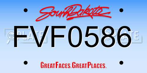 FVF0586 South Dakota License Plate