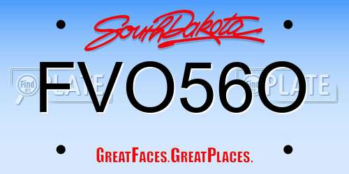 FVO56O South Dakota License Plate
