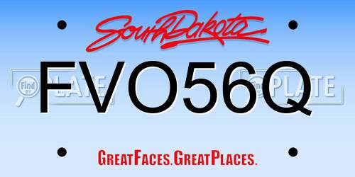 FVO56Q South Dakota License Plate