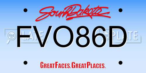 FVO86D South Dakota License Plate