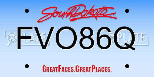 FVO86Q South Dakota License Plate