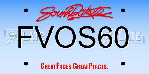 FVOS60 South Dakota License Plate