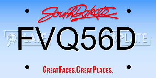 FVQ56D South Dakota License Plate