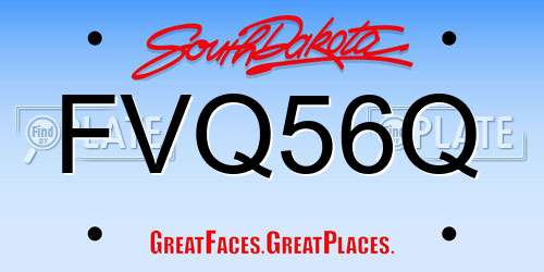 FVQ56Q South Dakota License Plate