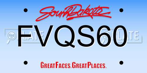 FVQS60 South Dakota License Plate