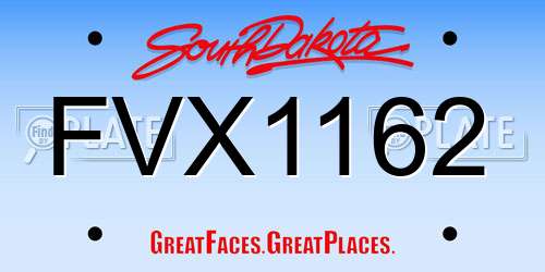 FVX1162 South Dakota License Plate