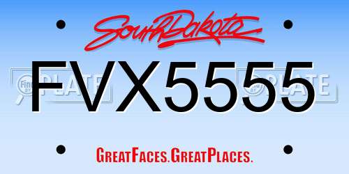 FVX5555 South Dakota License Plate