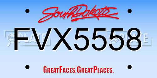 FVX5558 South Dakota License Plate