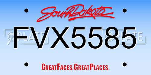 FVX5585 South Dakota License Plate
