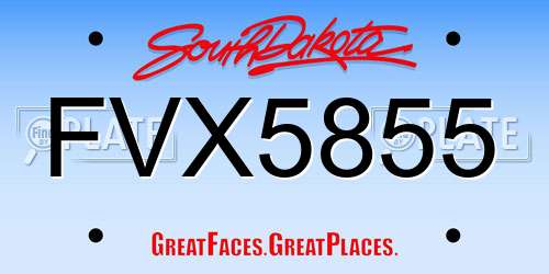 FVX5855 South Dakota License Plate