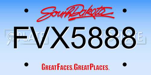 FVX5888 South Dakota License Plate