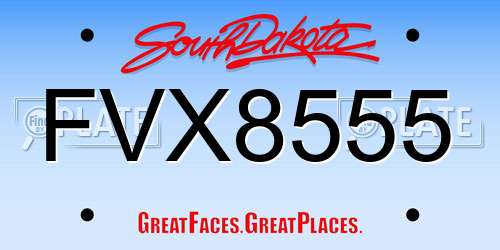 FVX8555 South Dakota License Plate