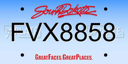FVX8858 South Dakota License Plate