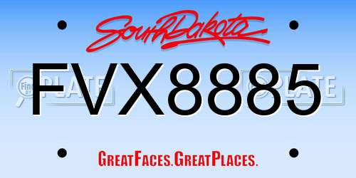 FVX8885 South Dakota License Plate