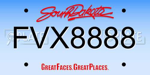 FVX8888 South Dakota License Plate