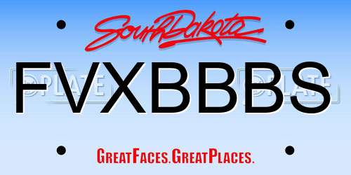 FVXBBBS South Dakota License Plate