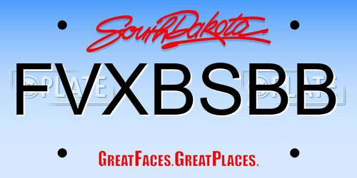 FVXBSBB South Dakota License Plate