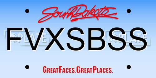 FVXSBSS South Dakota License Plate