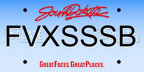 FVXSSSB South Dakota License Plate