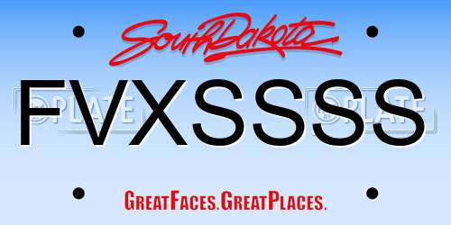 FVXSSSS South Dakota License Plate