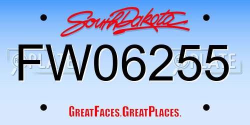 FW06255 South Dakota License Plate