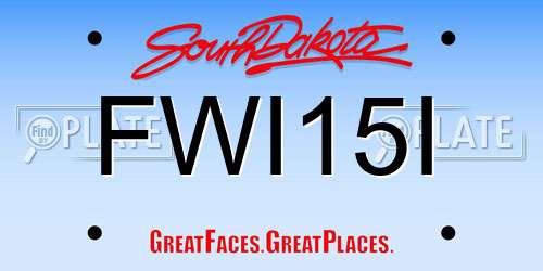 FWI15I South Dakota License Plate