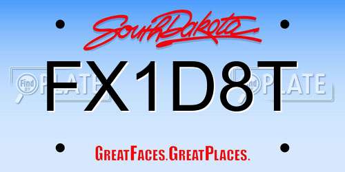 FX1D8T South Dakota License Plate