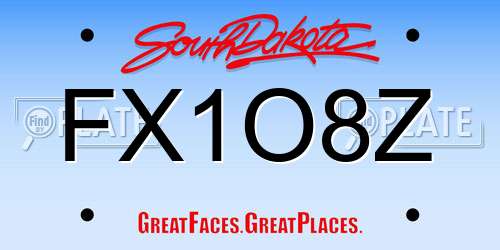 FX1O8Z South Dakota License Plate