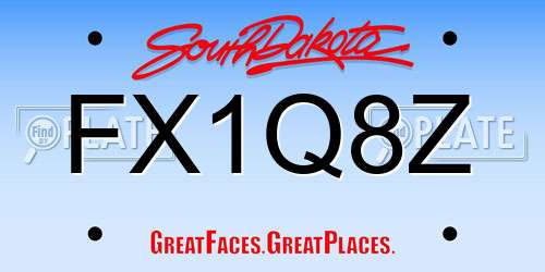 FX1Q8Z South Dakota License Plate