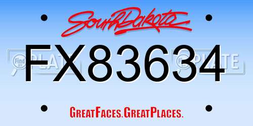 FX83634 South Dakota License Plate