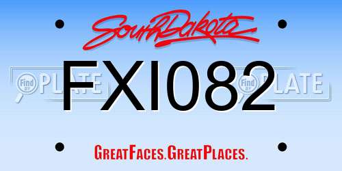 FXI082 South Dakota License Plate
