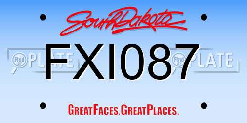 FXI087 South Dakota License Plate