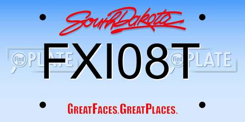 FXI08T South Dakota License Plate