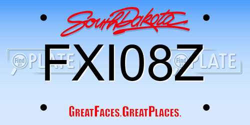 FXI08Z South Dakota License Plate