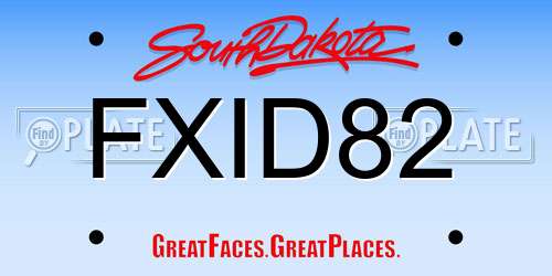 FXID82 South Dakota License Plate