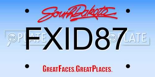 FXID87 South Dakota License Plate