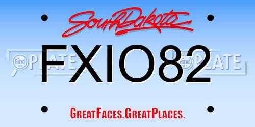 FXIO82 South Dakota License Plate