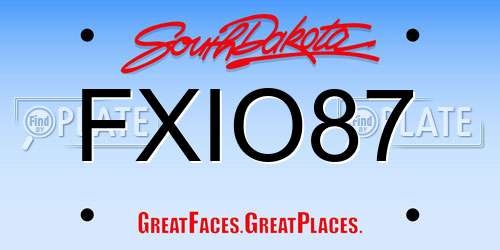 FXIO87 South Dakota License Plate