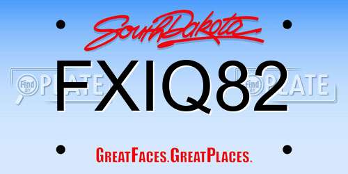 FXIQ82 South Dakota License Plate