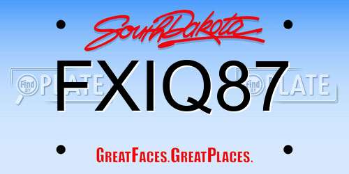 FXIQ87 South Dakota License Plate