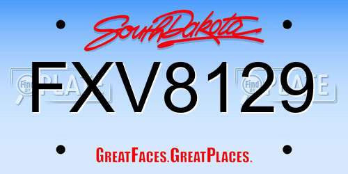FXV8129 South Dakota License Plate