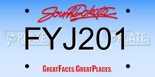 FYJ201 South Dakota License Plate