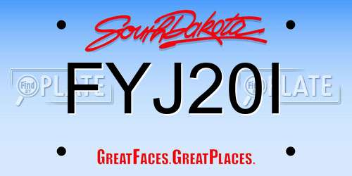 FYJ20I South Dakota License Plate